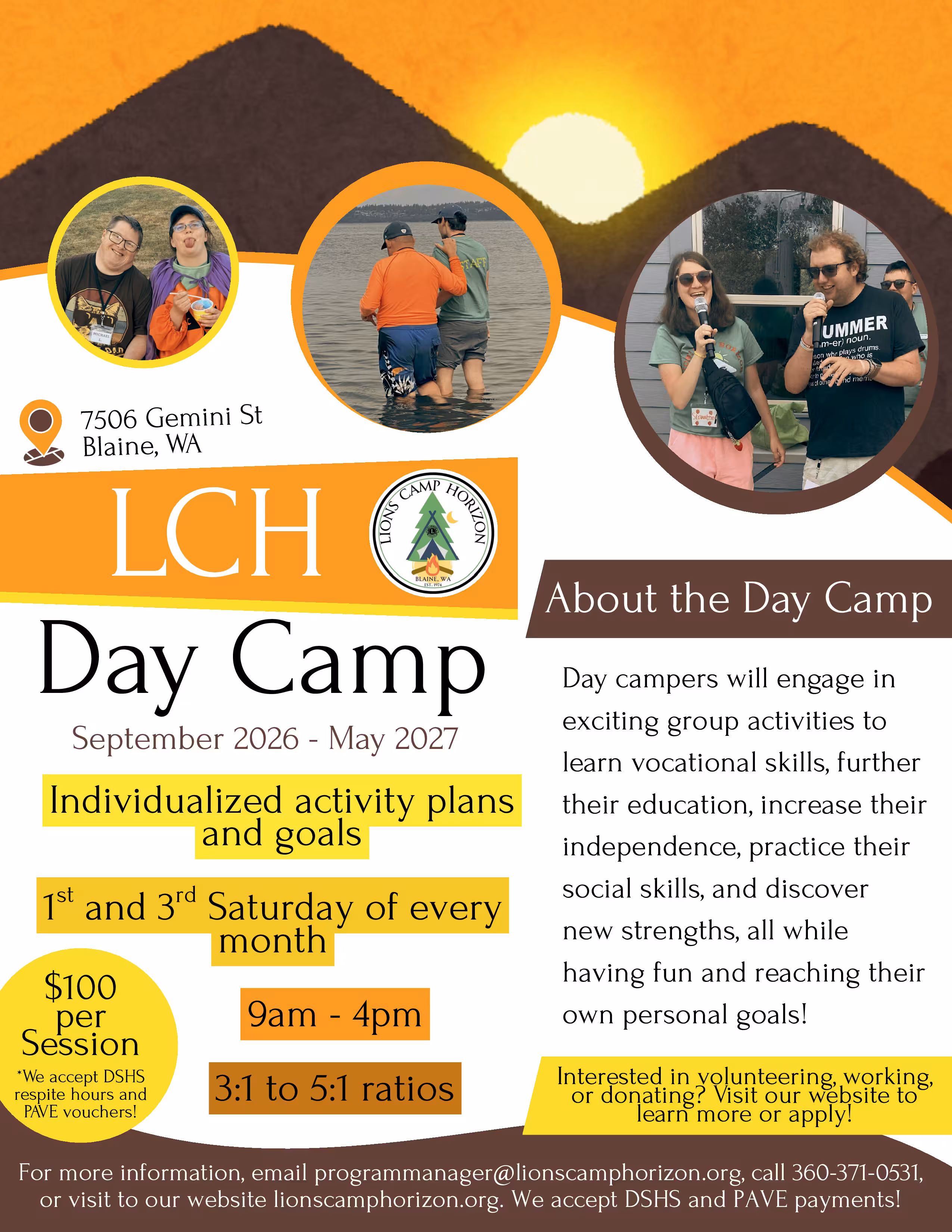 Lions Camp Horizon Flier