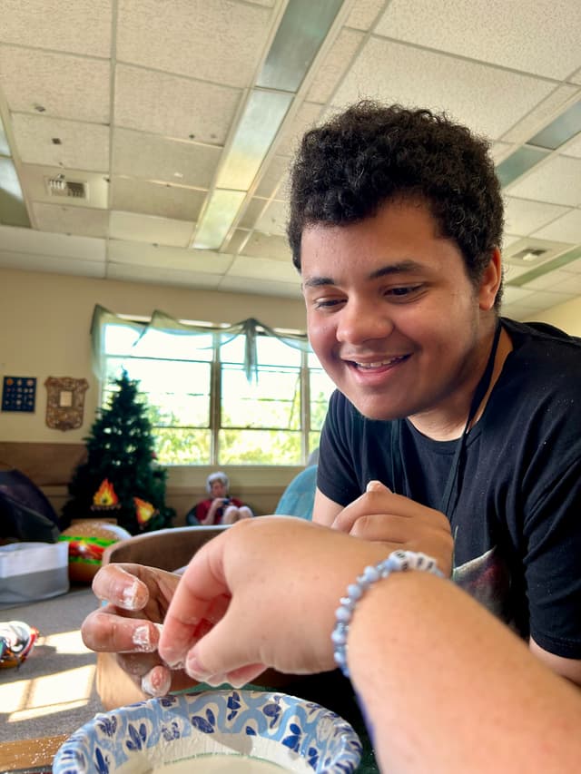 A collage of happy campers