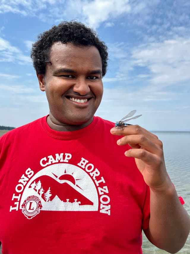 A collage of happy campers