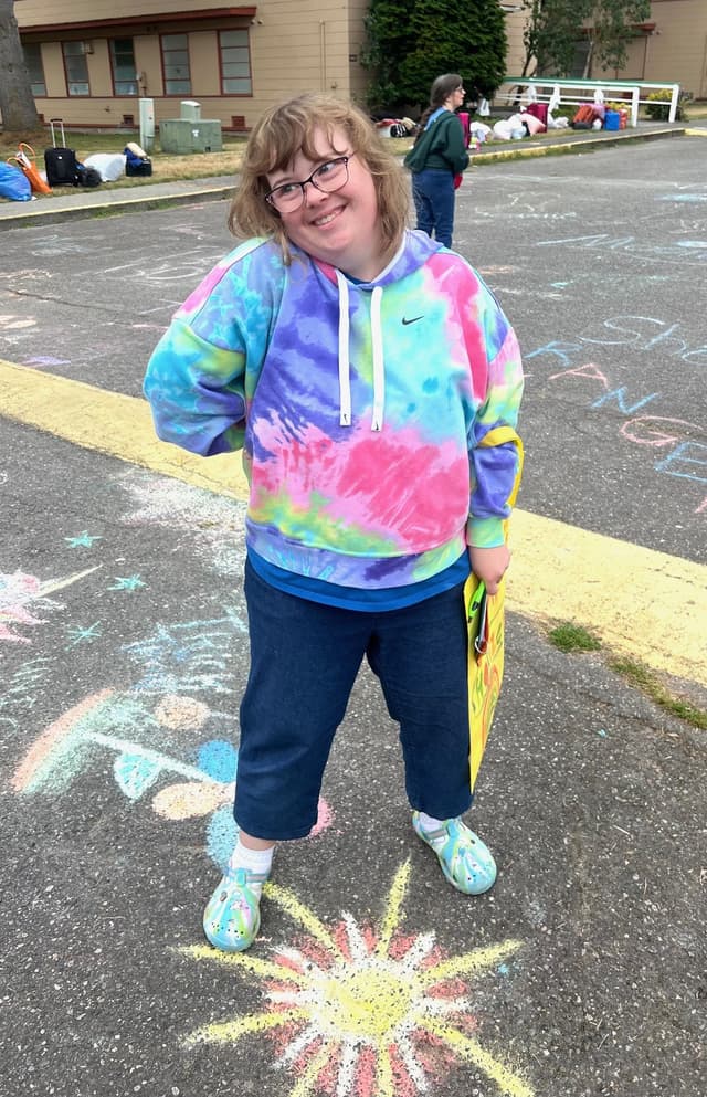 A collage of happy campers