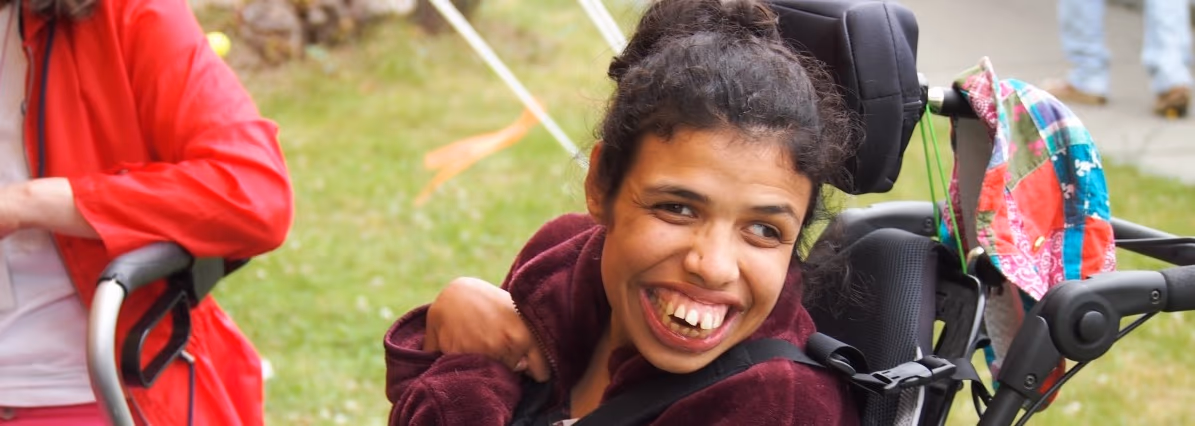 a smiling camper
